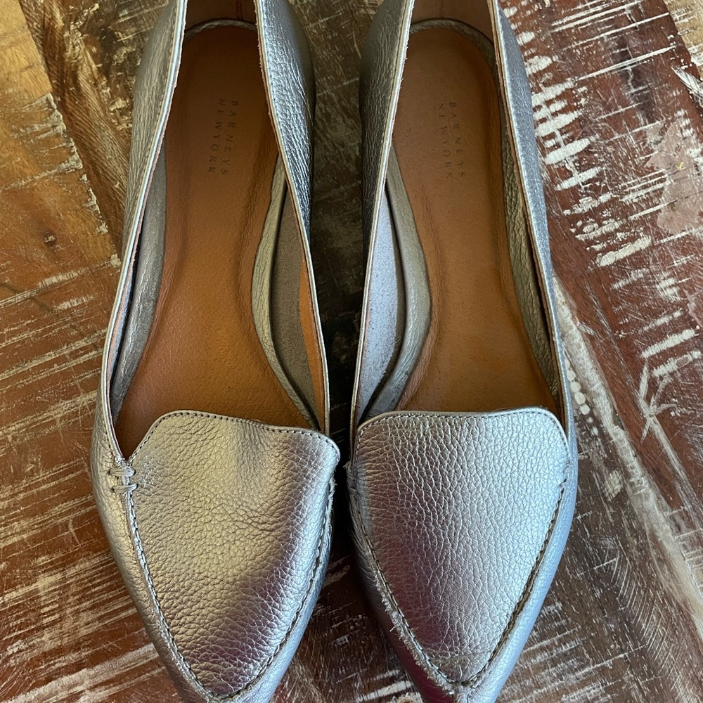 SILVER FLATS WITH POINTED TOE
